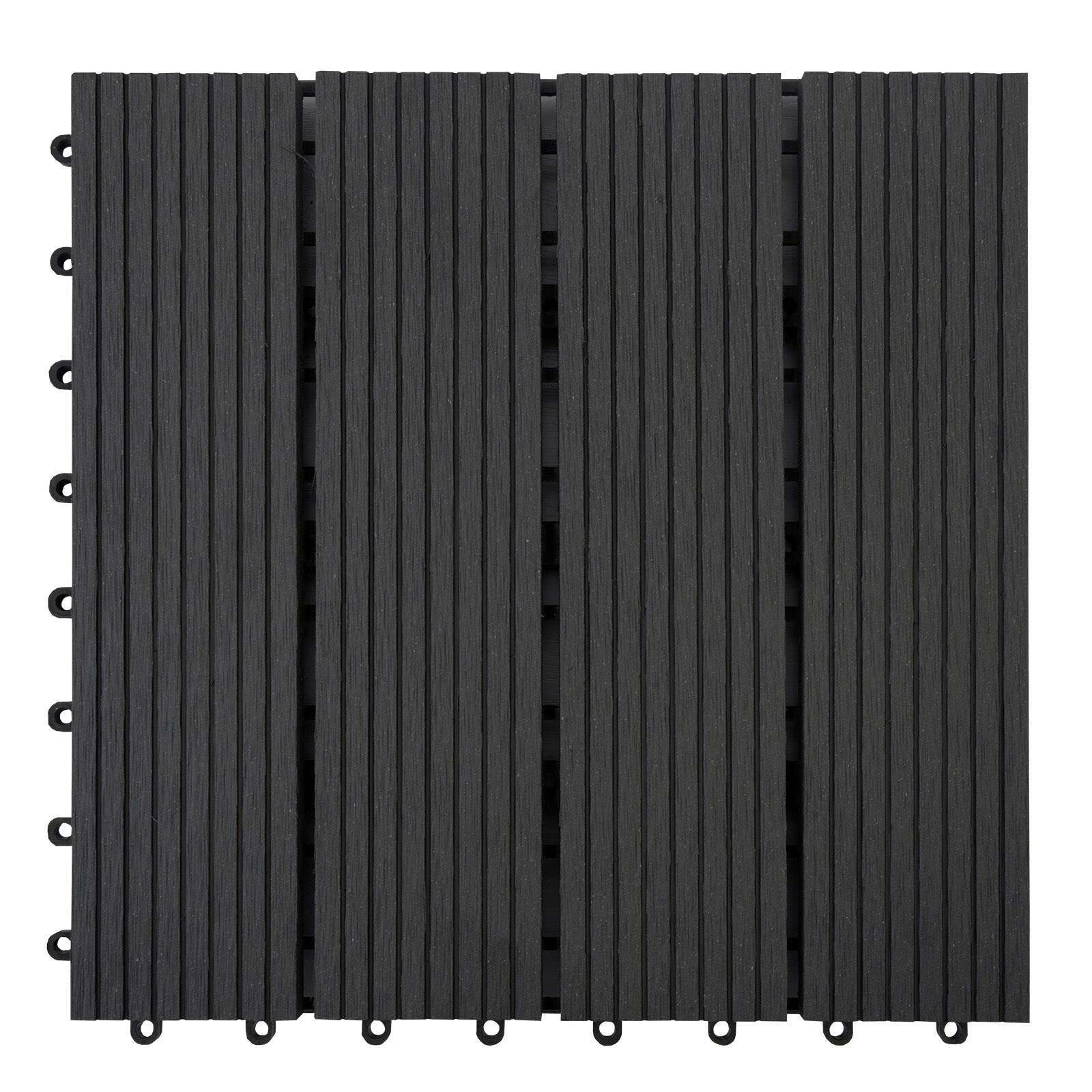 TERRASSENFLIESE Anthrazit  - Anthrazit, MODERN, Holzwerkstoff (30/30cm) - Ambia Garden