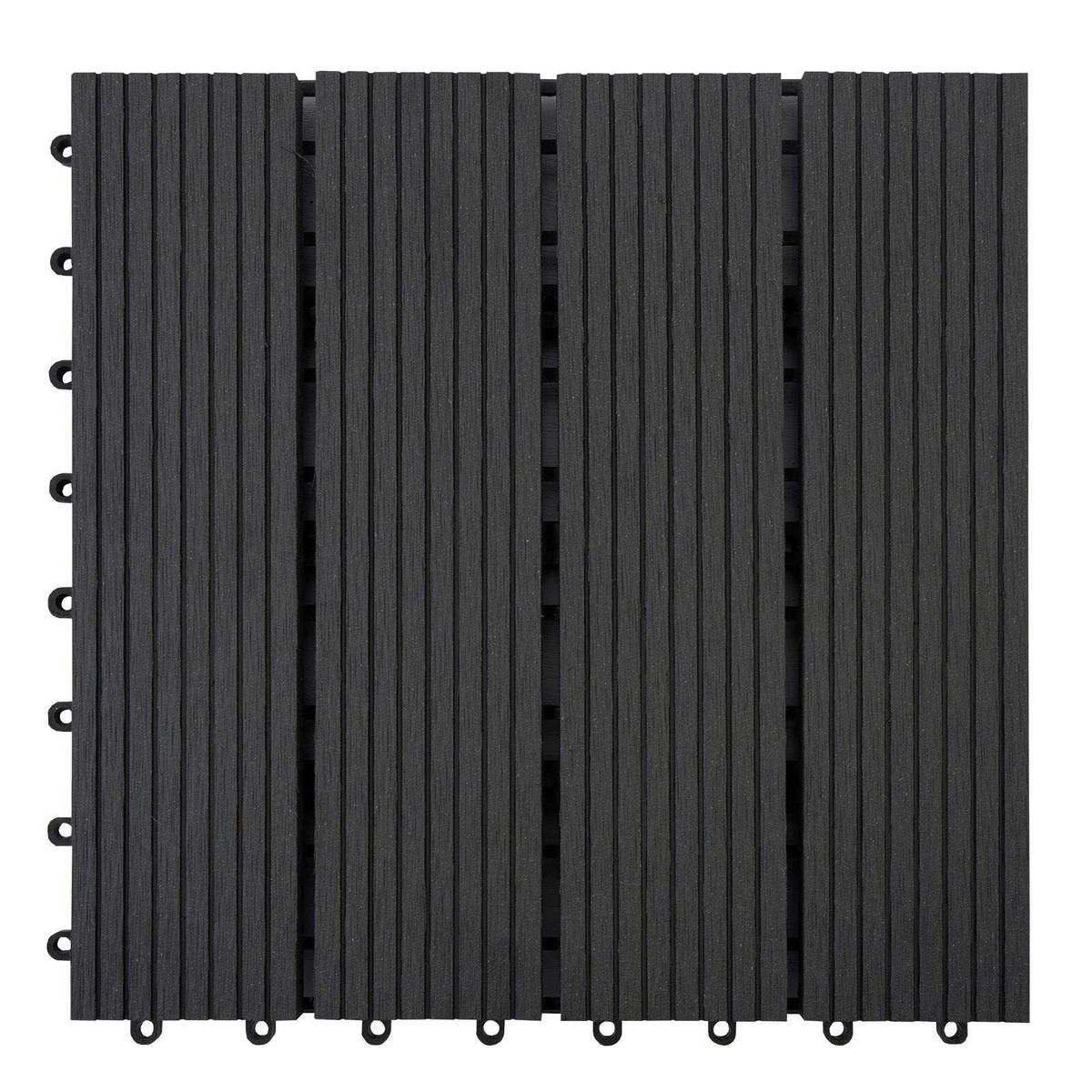 TERRASSENFLIESE Anthrazit 11 Stück  - Anthrazit, MODERN, Holzwerkstoff (30/30cm) - Floordirekt