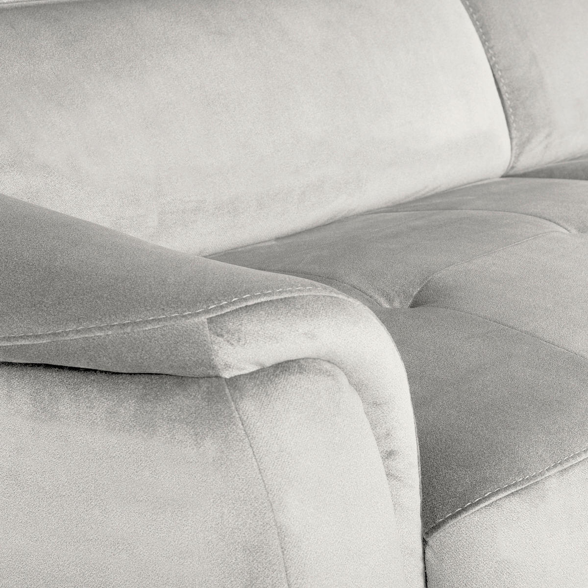 SCHLAFSOFA Samt Hellgrau  - Chromfarben/Hellgrau, Design, Textil/Metall (203/77-98/103cm) - MID.YOU