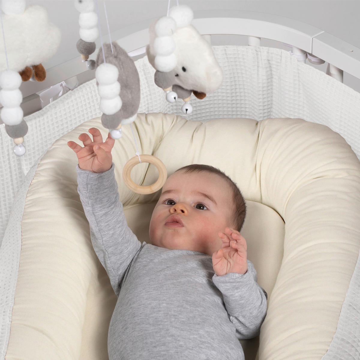 KUSCHELNEST babybay Kuschelnest Waffelpiqué  90/50/13 cm   - Weiß, Basics, Textil (90/50/13cm) - Babybay