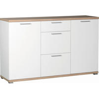 SIDEBOARD 144/88/40 cm  in Weiss, Eichefarben  - Weiss/Eichefarben, Design, Holzwerkstoff/Kunststoff (144/88/40cm) - Carryhome