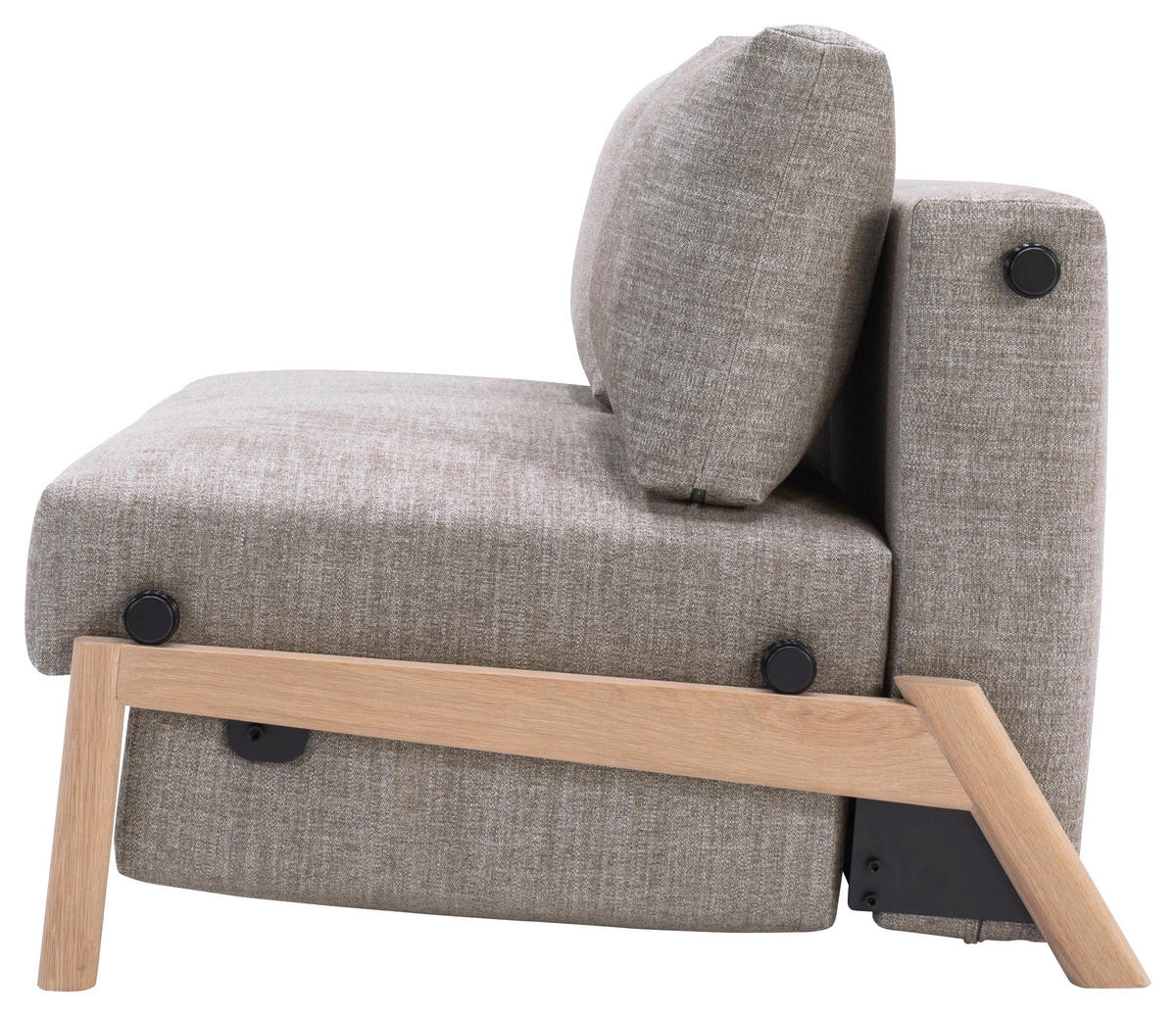 SCHLAFSOFA Flachgewebe Hellgrau  - Eichefarben/Hellgrau, Design, Holz/Textil (148/79/98cm) - Niels Andersson