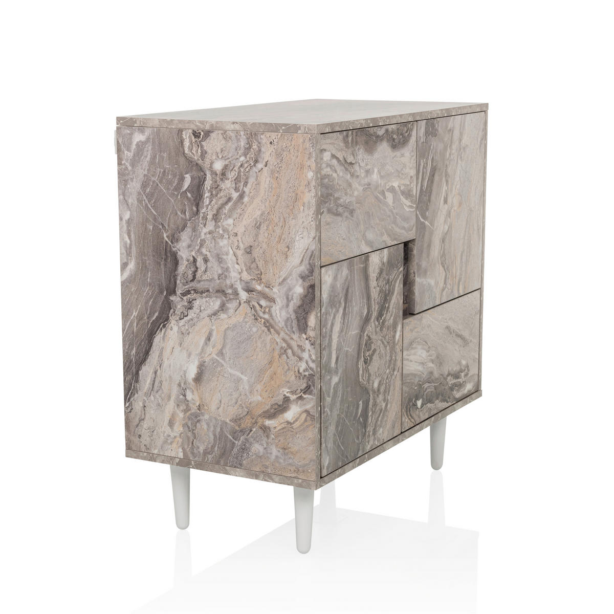 BYRÅ 72/77/39,5 cm  - vit/brun, Modern, trämaterial/trä (72/77/39,5cm) - MID.YOU