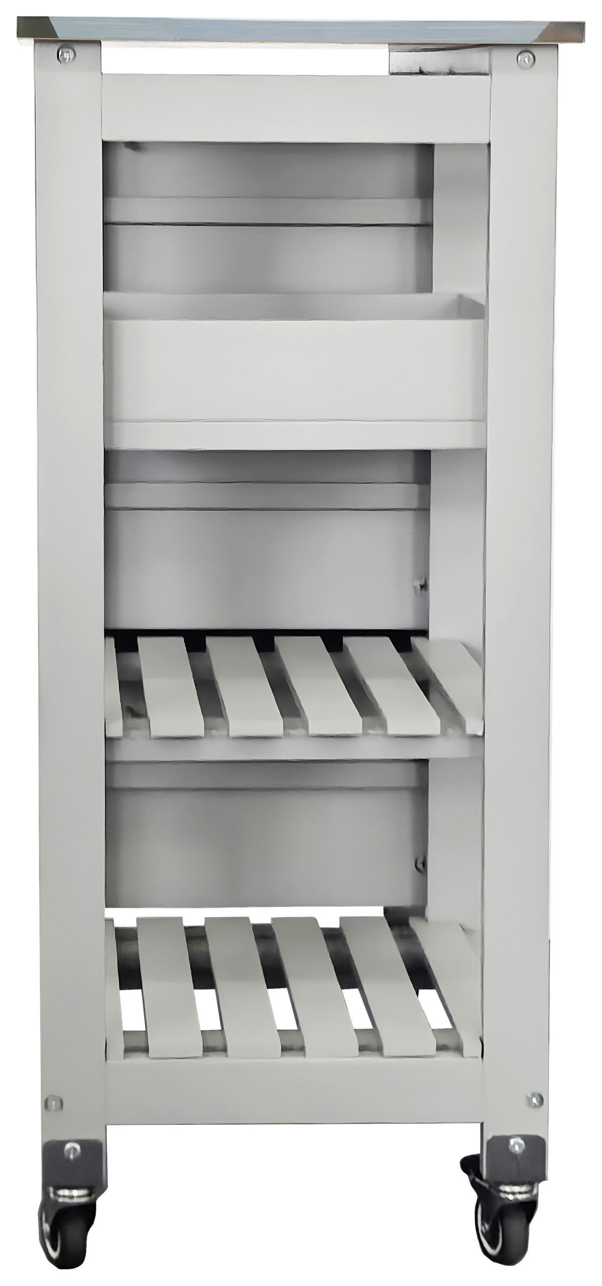 SERVIERWAGEN Weiß  - Silberfarben/Schwarz, Basics, Holzwerkstoff/Kunststoff (67/84/37cm) - MID.YOU