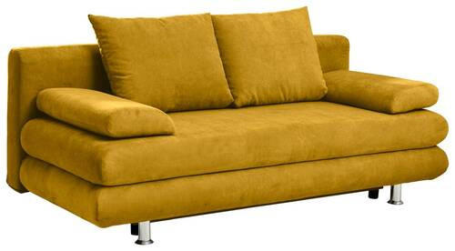 SCHLAFSOFA Mikrofaser Senfgelb  - Chromfarben/Senfgelb, Design, Kunststoff/Textil (196/74/90cm) - Carryhome