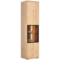 VITRINE Eiche Bianco  50,1/197,6/42 cm  - Eiche Bianco/Schwarz, Natur, Glas/Holz (50,1/197,6/42cm) - Linea Natura
