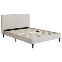 POLSTERBETT Lattenrost 140/200 cm  in Beige  - Beige/Schwarz, Design, Holz/Kunststoff (140/200cm) - Boxxx