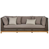 LOUNGESOFA 224/71/91 cm Teakholz massiv Aluminium  - Taupe/Dunkelgrau, Natur, Holz/Kunststoff (224/71/91cm) - Amatio