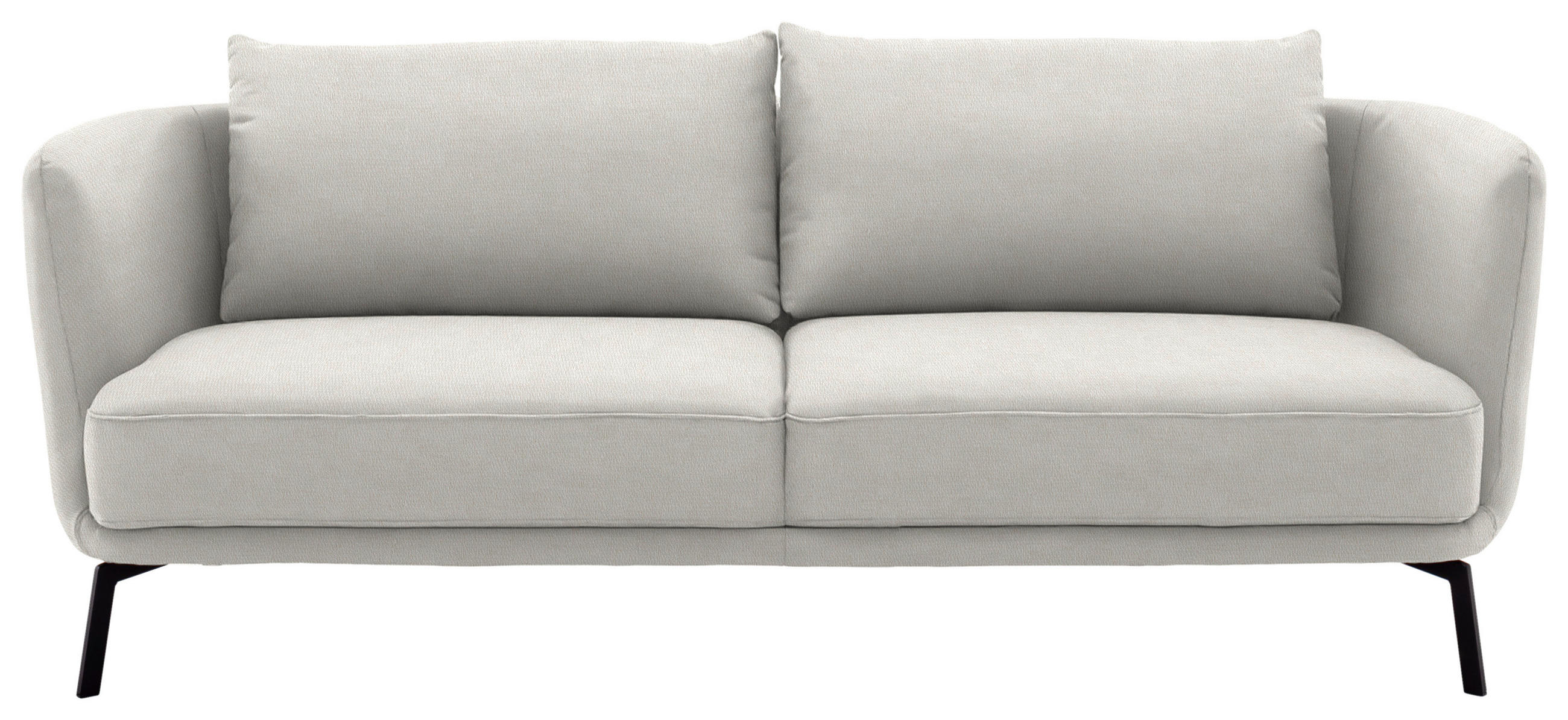 3-SITZER-SOFA Flachgewebe Weiss  - Weiss/Schwarz, Design, Textil/Metall (210/71/91cm) - Schöner Wohnen