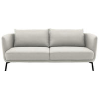3-SITZER-SOFA Flachgewebe Weiss  - Weiss/Schwarz, Design, Textil/Metall (210/71/91cm) - Schöner Wohnen