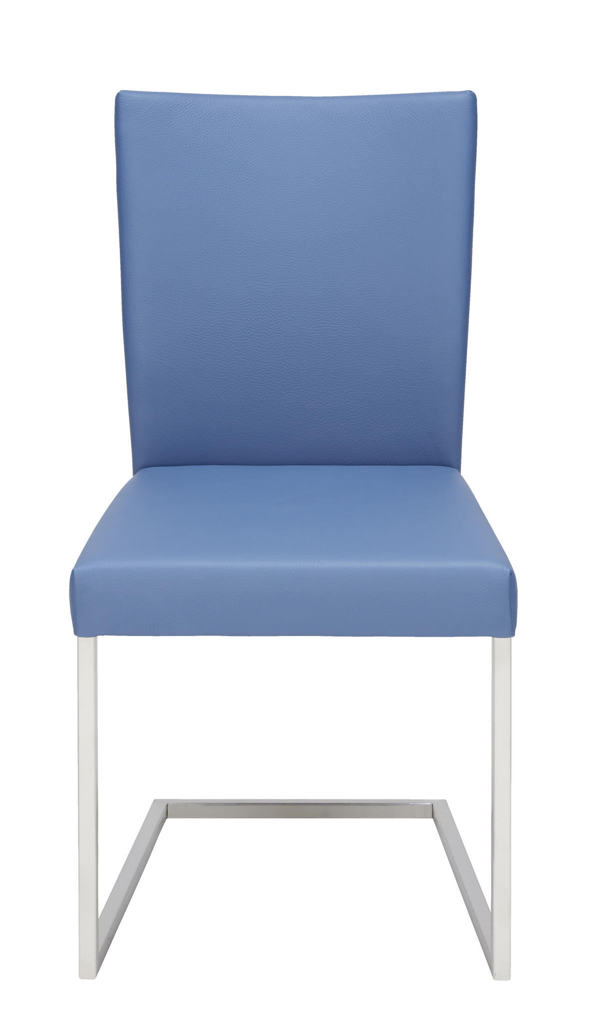 SCHWINGSTUHL  in Edelstahl Echtleder pigmentiert  - Blau/Edelstahlfarben, Design, Leder/Metall (48/90,5/63cm) - Bert Plantagie