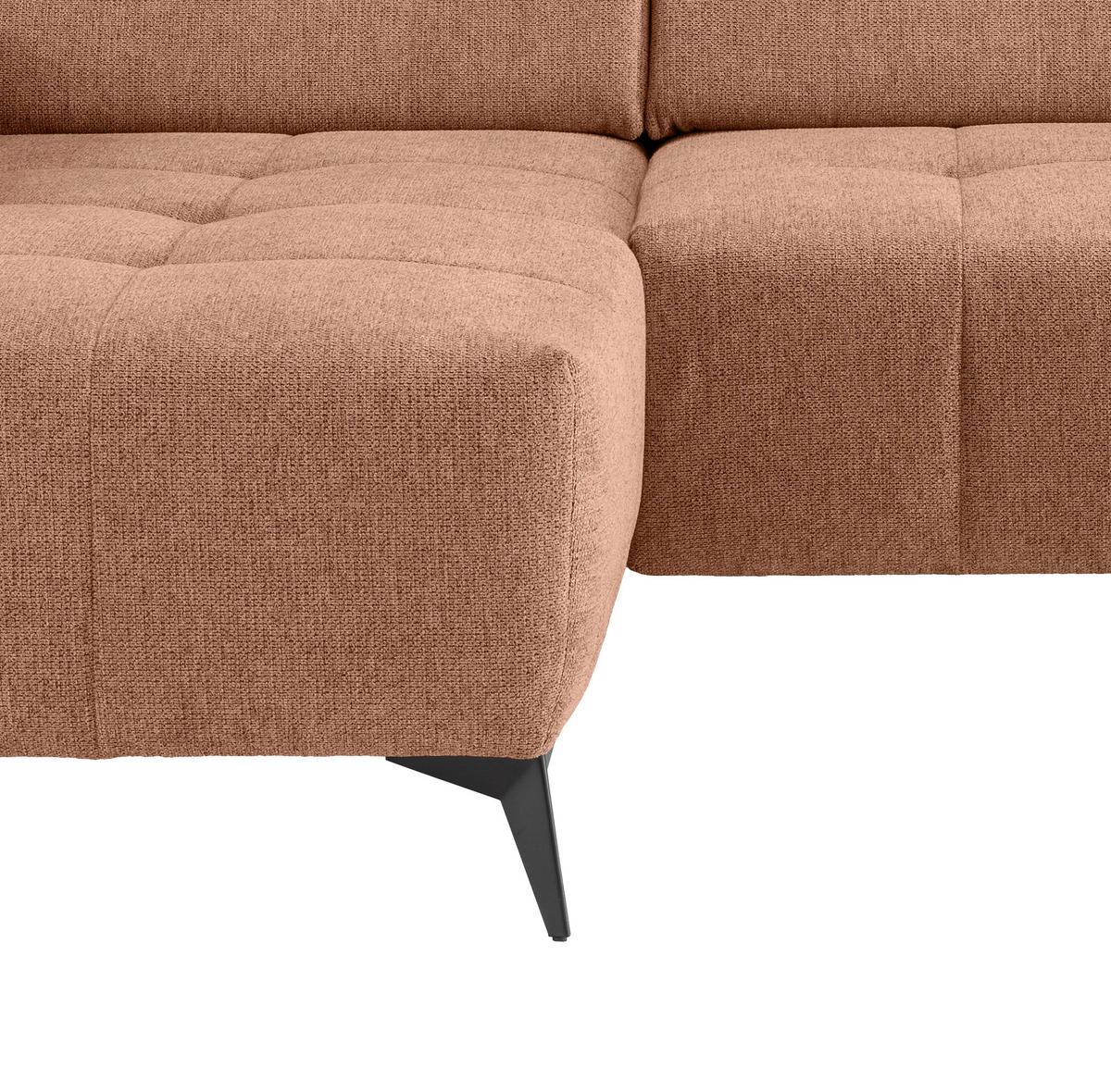 ECKSOFA Koralle Chenille  - Koralle/Schwarz, MODERN, Textil/Metall (180/258cm) - Livetastic