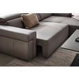 ECKSOFA inkl. Funktion DUA Grau Echtleder  - Chromfarben/Grau, Design, Leder/Metall (293/170cm) - Novel