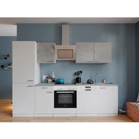 KÜCHENBLOCK 280 cm   in Weiß, Hellgrau  - Edelstahlfarben/Hellgrau, Basics, Holzwerkstoff/Metall (280cm) - Respekta