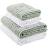 FROTTIERSET Weiß, Salbeigrün 4-teilig  - Salbeigrün/Weiß, Basics, Textil (50/100cm) - Esprit