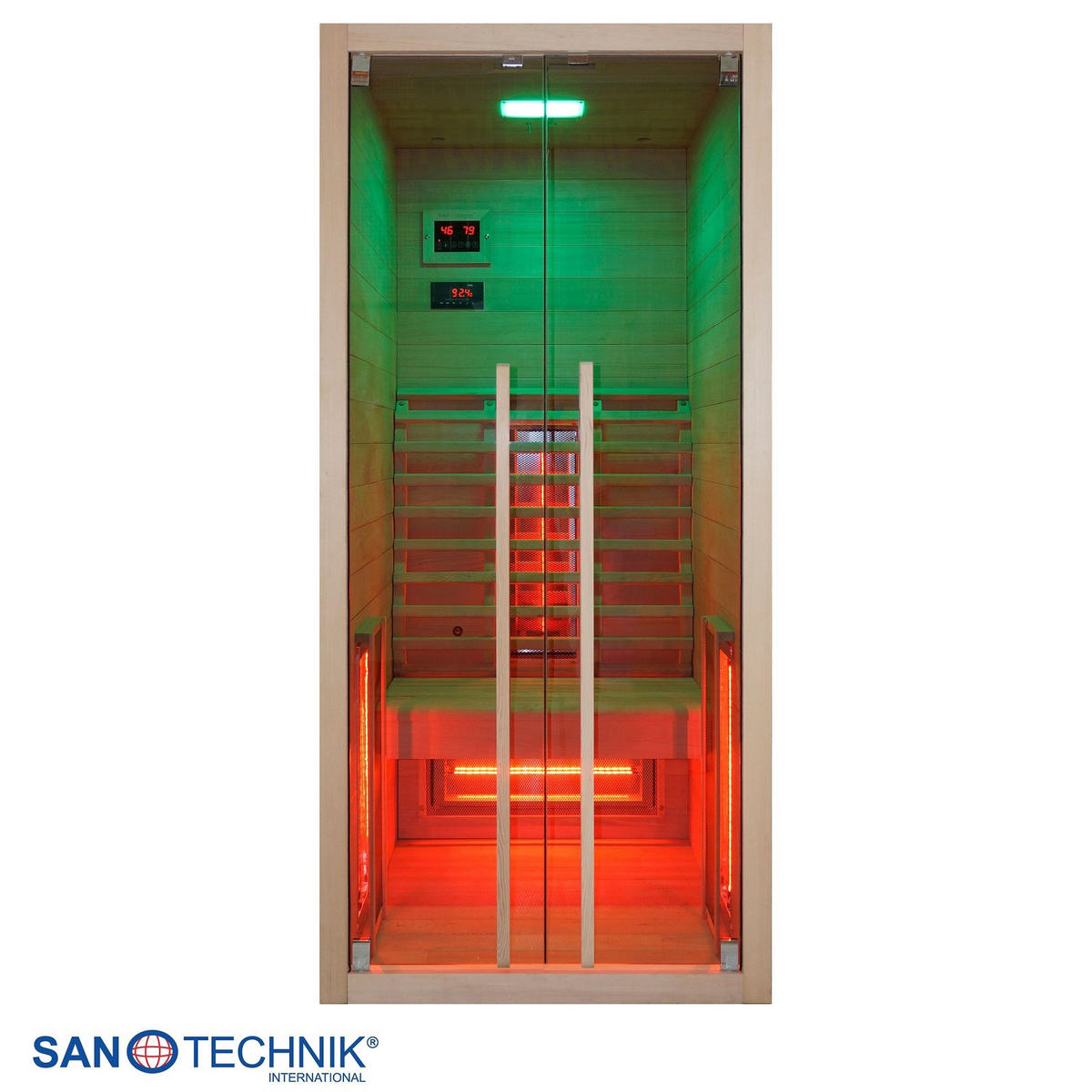 INFRAROTKABINE für 1 Personen RUBY 1  - Naturfarben, Basics, Holz (90,5/195/100cm) - Sanotechnik