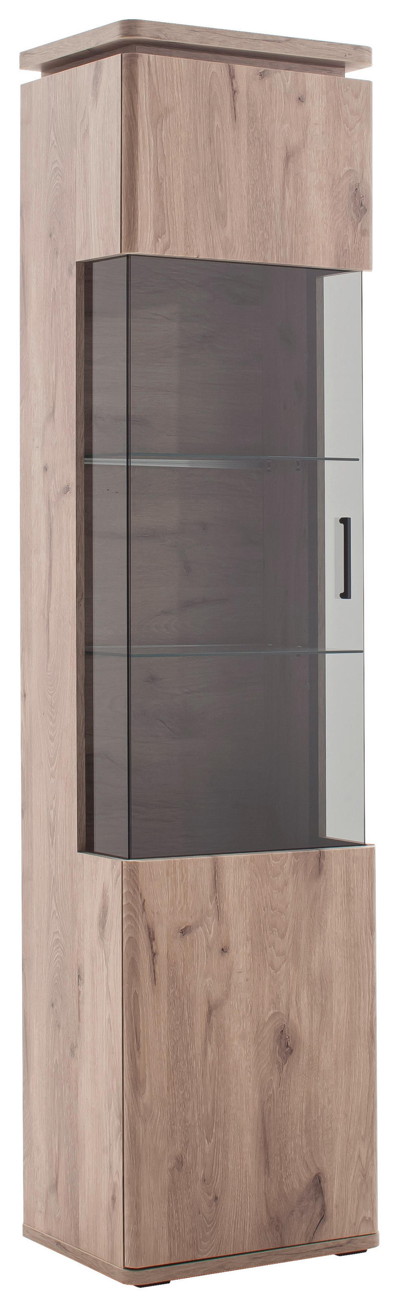VITRINE Eiche dunkel  50/208/38 cm  - Eiche dunkel/Anthrazit, Konventionell, Glas/Holzwerkstoff (50/208/38cm) - Cantus