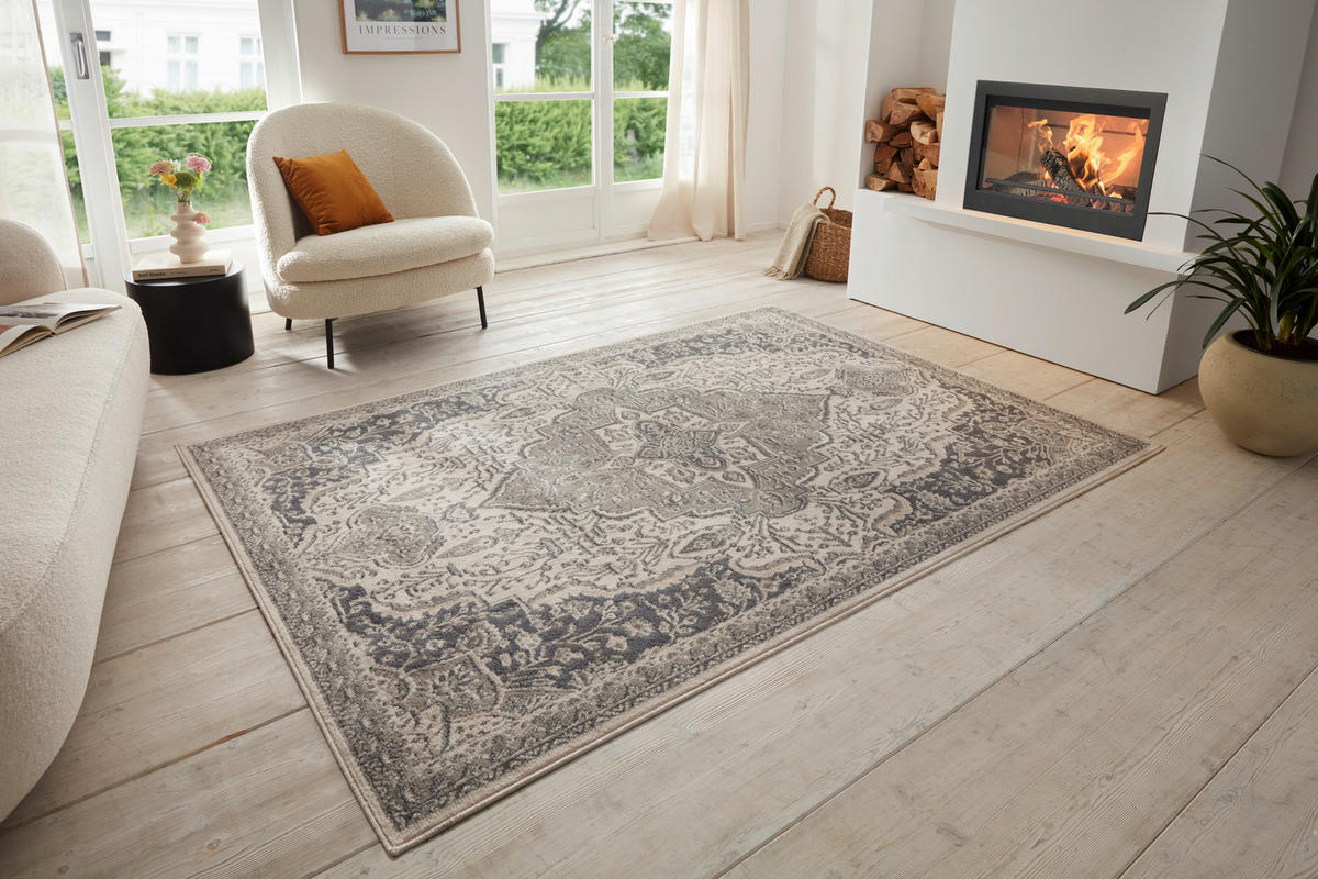 FLACHWEBETEPPICH 120/170 cm Terrain Grau  - Grau, Design, Kunststoff/Textil (120/170cm)