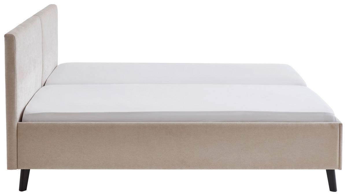 POLSTERBETT 180/200 cm  in Beige  - Beige/Schwarz, Basics, Holz/Textil (180/200cm) - Boxxx