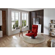 RELAXSESSEL in Leder Rot  - Edelstahlfarben/Rot, Design, Leder/Metall (78/112/85cm) - Cantus