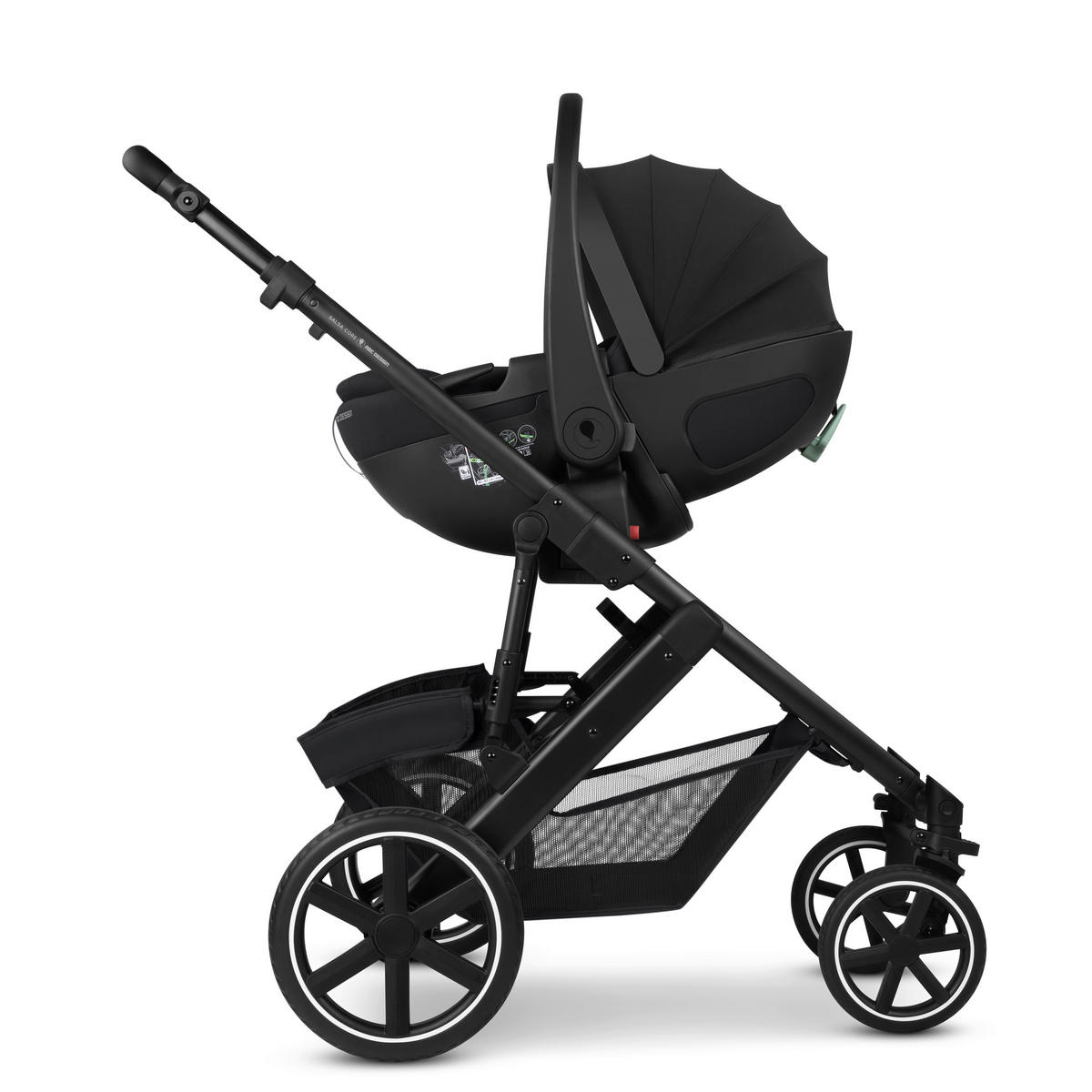 KINDERWAGENSET Salsa Core All in One  - Schwarz, Basics, Textil/Metall (63/123/97cm) - ABC Design