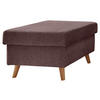 HOCKER in Textil Bordeaux  - Bordeaux/Naturfarben, KONVENTIONELL, Holz/Textil (61/43/61cm) - P & B