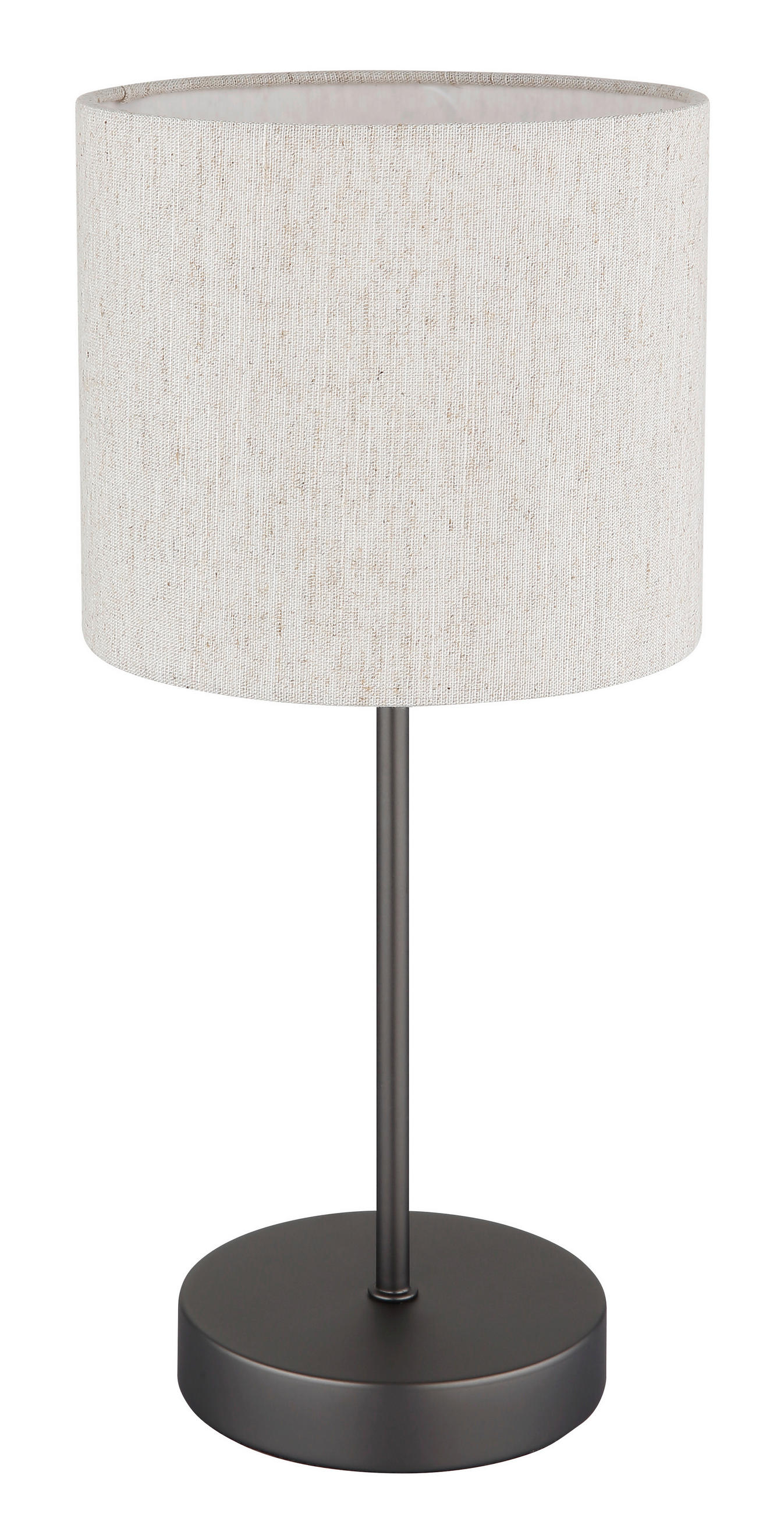 TISCHLEUCHTE 17/37 cm   - Schwarzchrom/Creme, Design, Kunststoff/Textil (17/37cm) - Globo