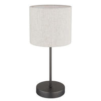 TISCHLEUCHTE 17/37 cm   - Schwarzchrom/Creme, Design, Kunststoff/Textil (17/37cm) - Globo