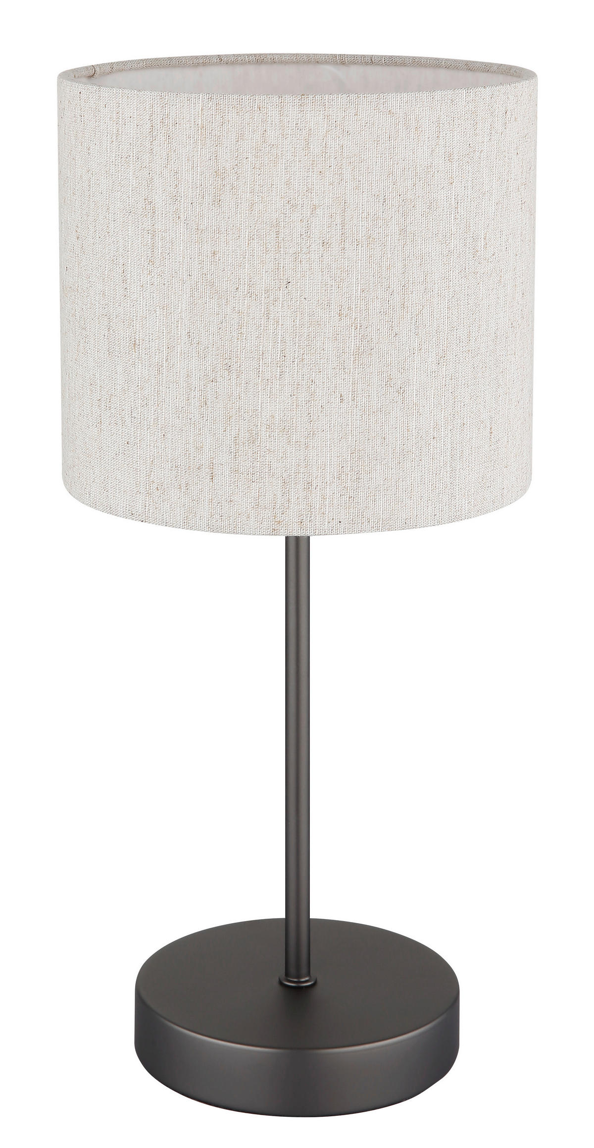 TISCHLEUCHTE 17/37 cm   - Schwarzchrom/Creme, Design, Kunststoff/Textil (17/37cm) - Globo