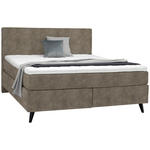 BOXSPRINGBETT 160/200 cm  in Taupe  - Taupe/Schwarz, KONVENTIONELL, Holz/Textil (160/200cm) - Voleo