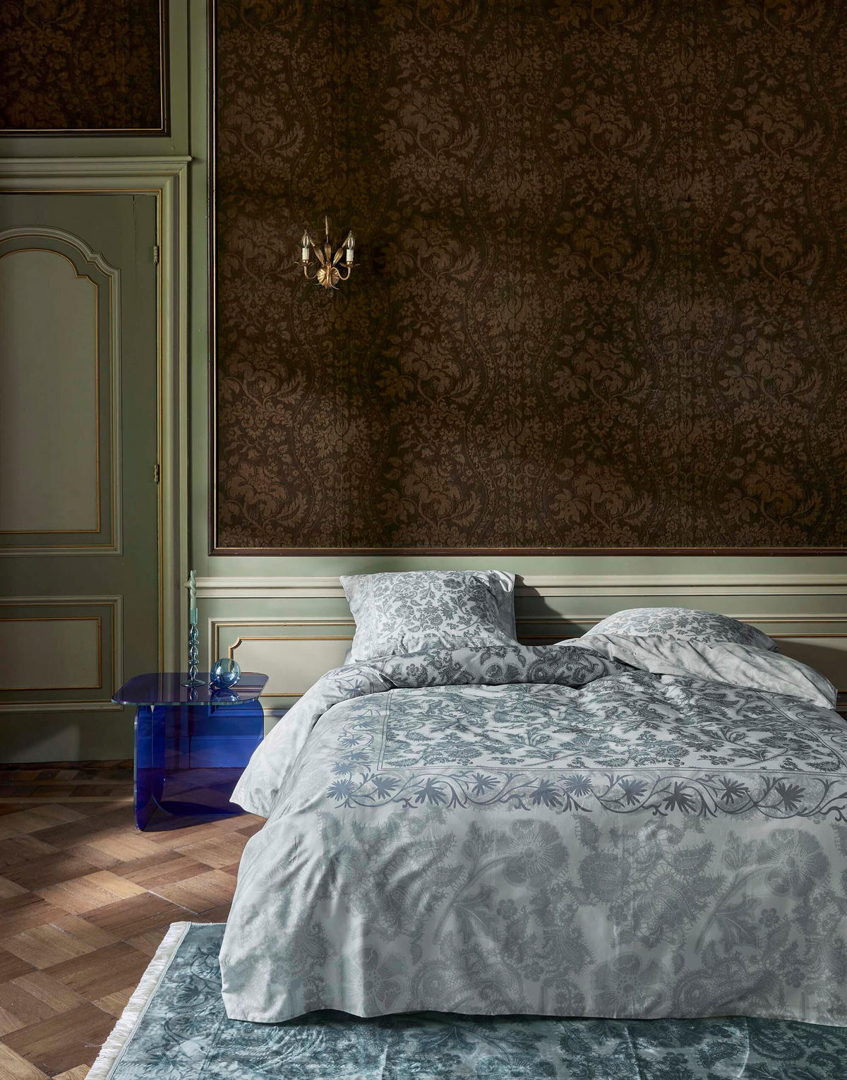 BETTWÄSCHE MAERE Satin 155/220 cm  - Blau, KONVENTIONELL, Textil (155/220cm) - Essenza