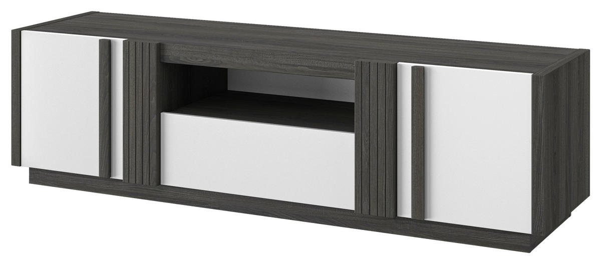 TV-ELEMENT - Weiß Hochglanz/Schwarz, MODERN, Holzwerkstoff (46/180/51cm) - MID.YOU