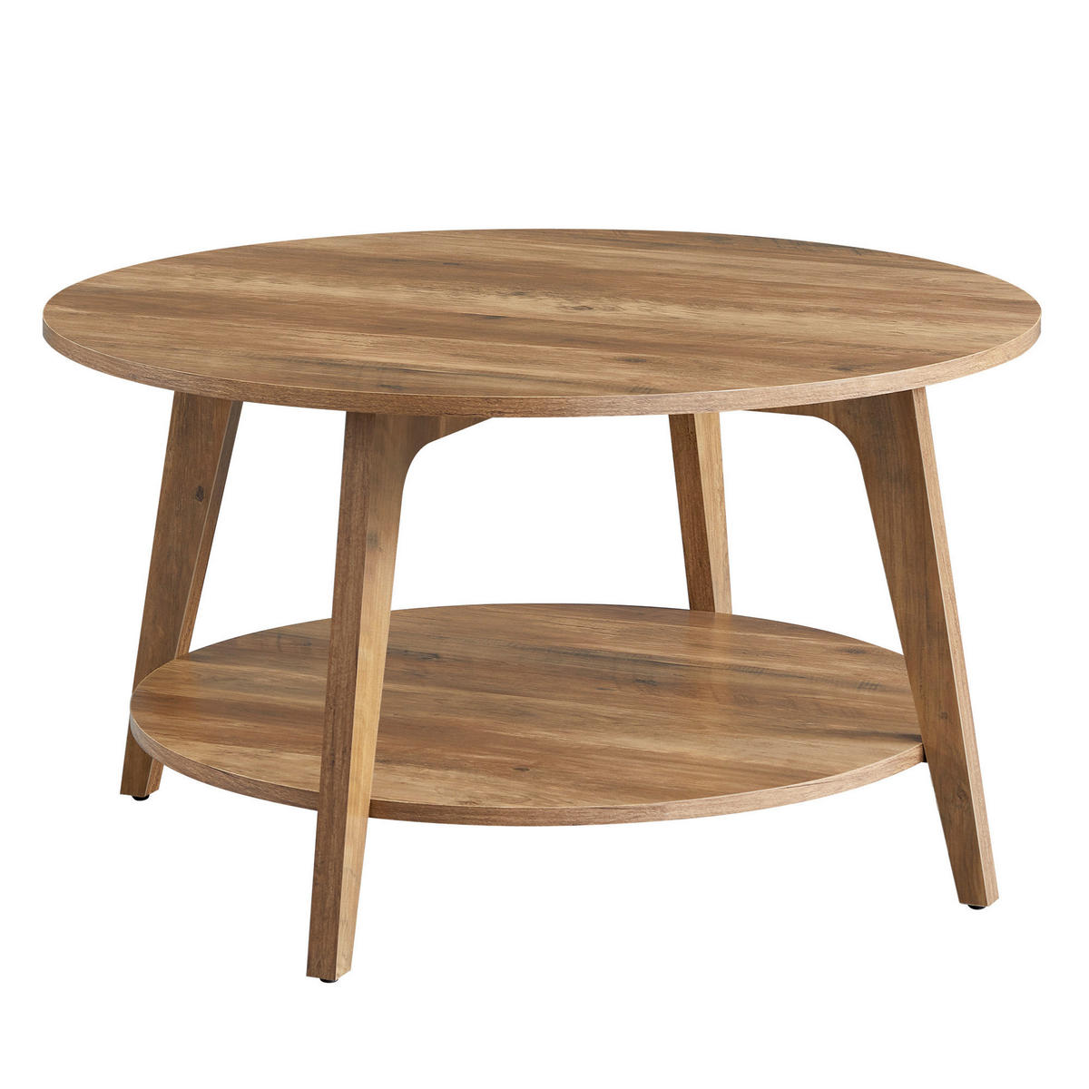COUCHTISCH 80/80/45 cm rund Eichefarben einfacher Aufbau  - Eichefarben, Trend, Holzwerkstoff (80/80/45cm) - Boxxx