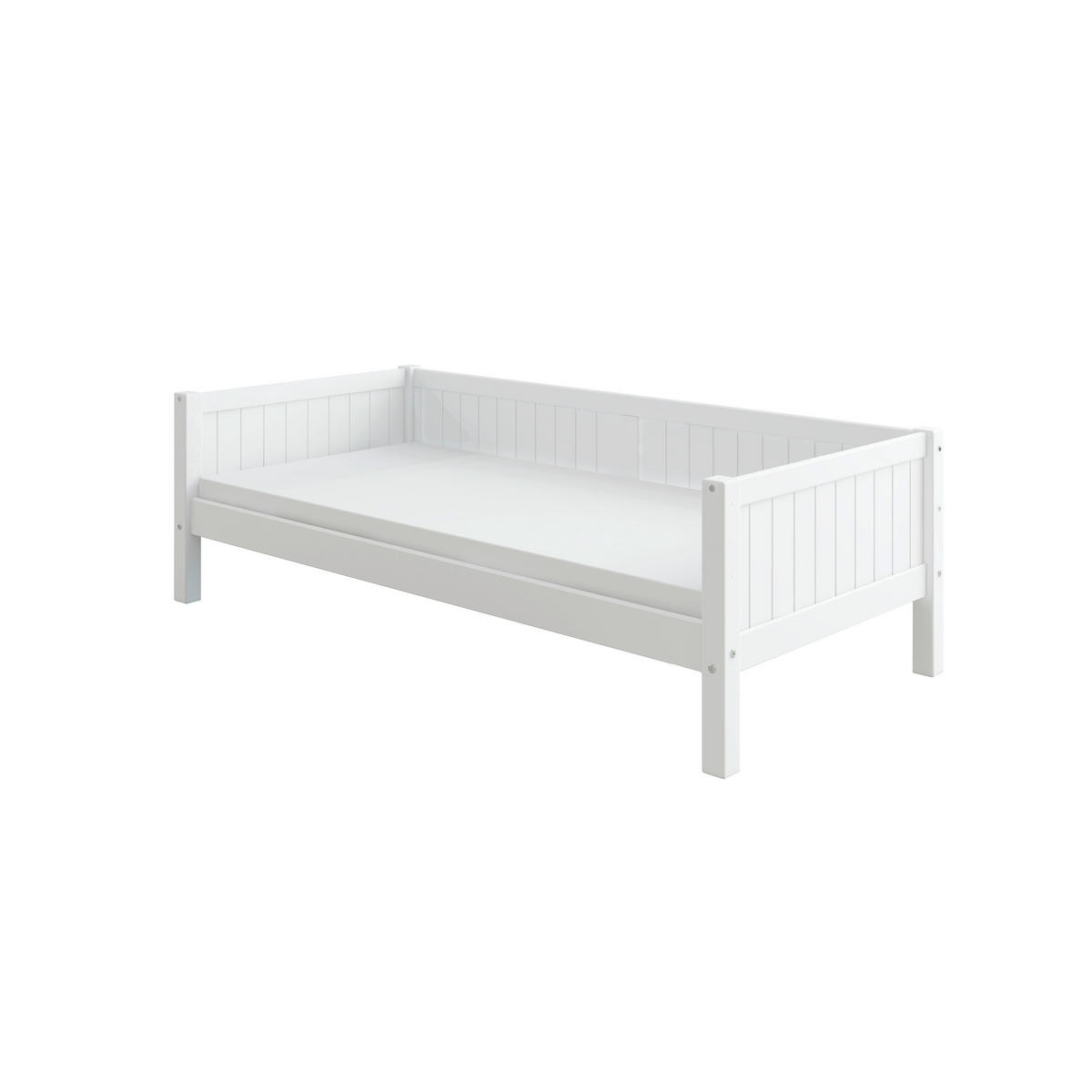 BETT 90/200 cm,  in Weiß, Rollrost  - Weiß, MODERN, Holz (90/200cm) - Chameo