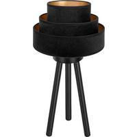 TISCHLEUCHTE Luneta Nero 25/50 cm  - Schwarz, Design, Holz/Textil (25/50cm)