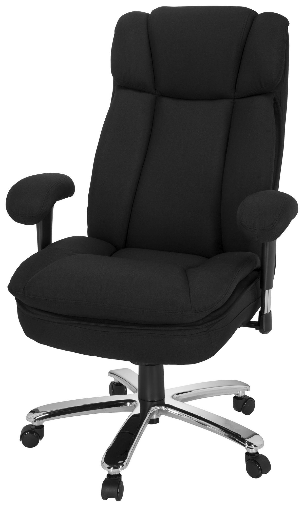 PISARNIŠKI STOL tekstil črna  - srebrne barve/črna, Moderno, kovina/umetna masa (76/123/81cm) - MID.YOU