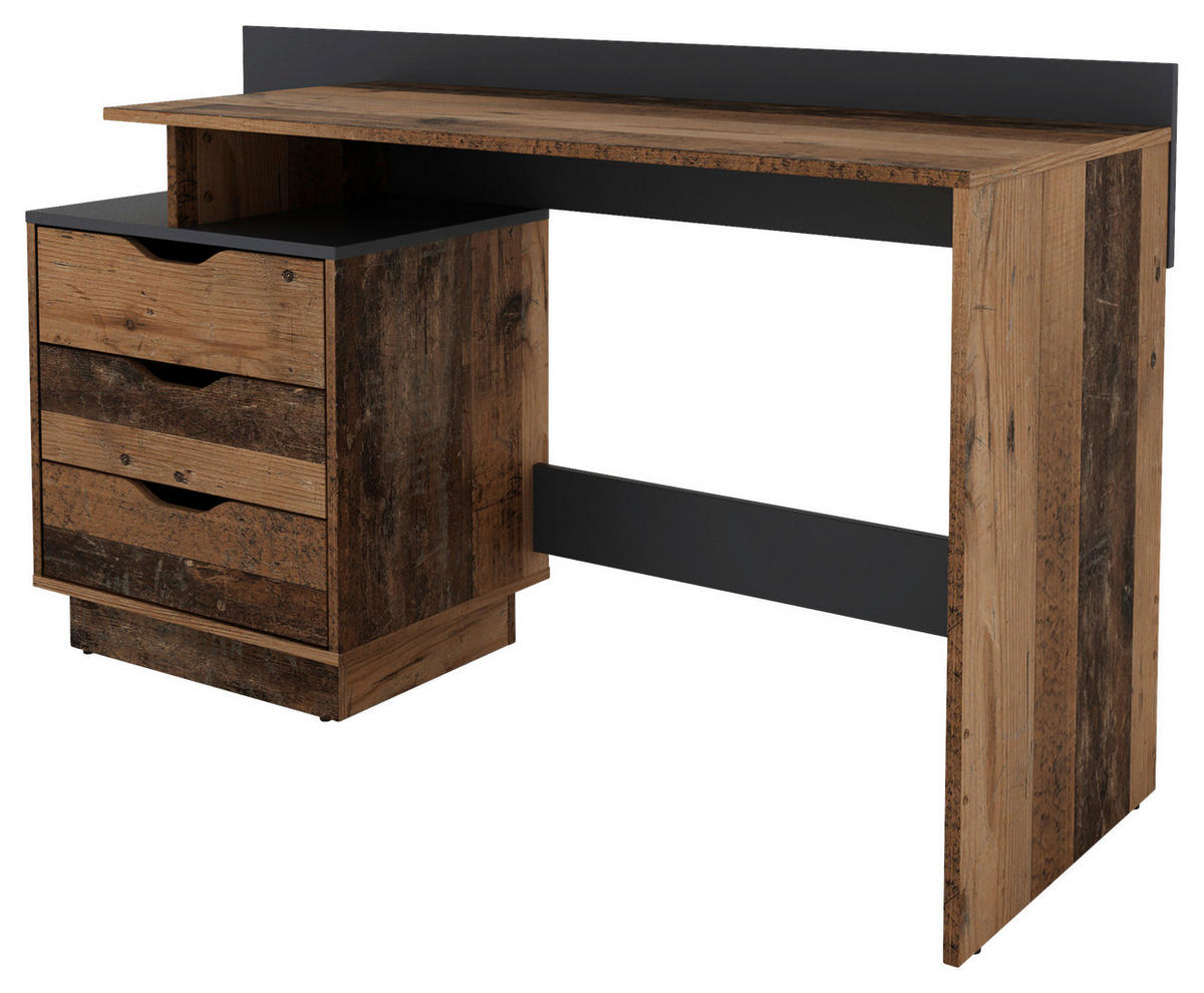 SCHREIBTISCH 138/51,5/83,5 cm  in Anthrazit, Alteiche  - Alteiche/Anthrazit, MODERN, Holzwerkstoff (138/51,5/83,5cm) - MID.YOU