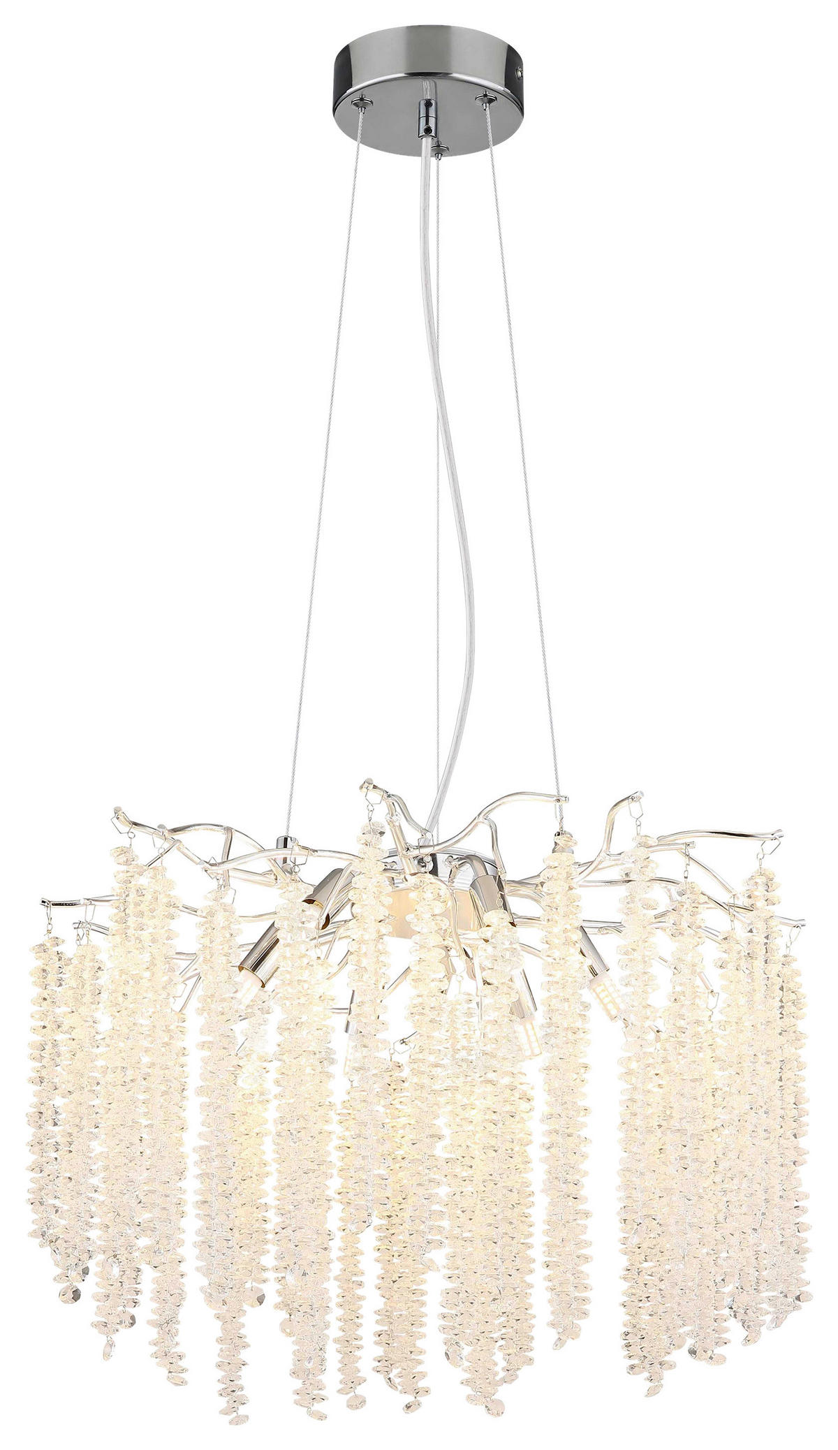 HÄNGELEUCHTE 50/120 cm   - Chromfarben/Alufarben, Trend, Glas/Kunststoff (50/120cm) - Collet's Monde