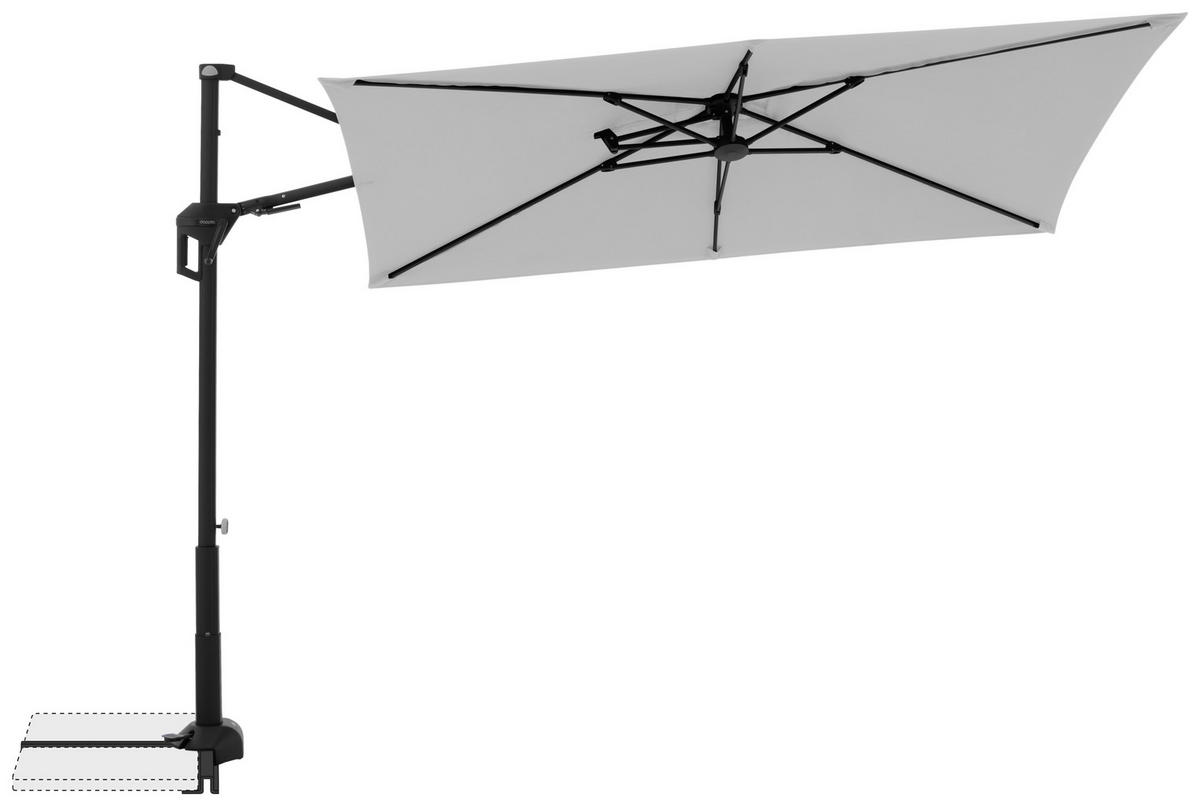 AMPELSCHIRM ca. 240x135 cm  - Hellgrau/Schwarz, Basics, Textil/Metall (240/135cm) - Doppler