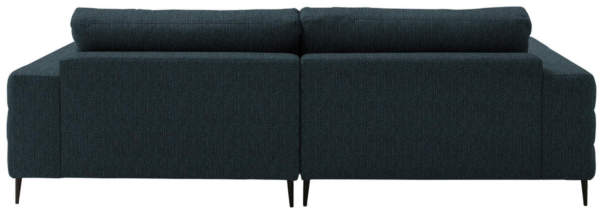 ECKSOFA in Flachgewebe Petrol  - Petrol/Schwarz, Design, Textil/Metall (253/177cm) - Dieter Knoll