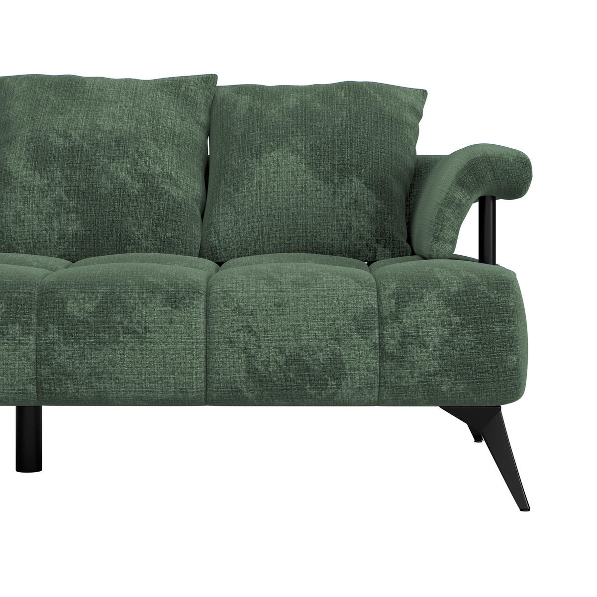 ECKSOFA in Flachgewebe Grün  - Schwarz/Grün, Modern, Kunststoff/Textil (200/297cm) - Livetastic