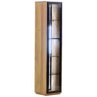 VITRINE in vollmassiv Akazie Schwarz, Akaziefarben  - Alufarben/Schwarz, Lifestyle, Glas/Holz (43/200/40cm) - Landscape