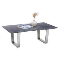 COUCHTISCH in Metall, Glas, Keramik 120/70/42 cm  - Edelstahlfarben/Dunkelgrau, Design, Glas/Keramik (120/70/42cm) - Novel