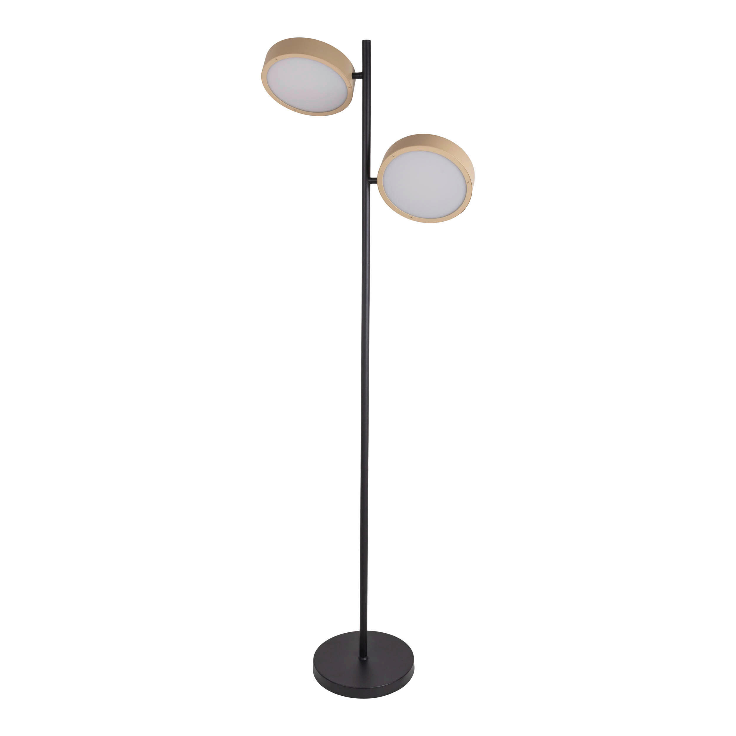 LED-STEHLEUCHTE TESSA 28/165 cm   - Goldfarben/Schwarz, Natur, Kunststoff/Metall (28/165cm) - Näve