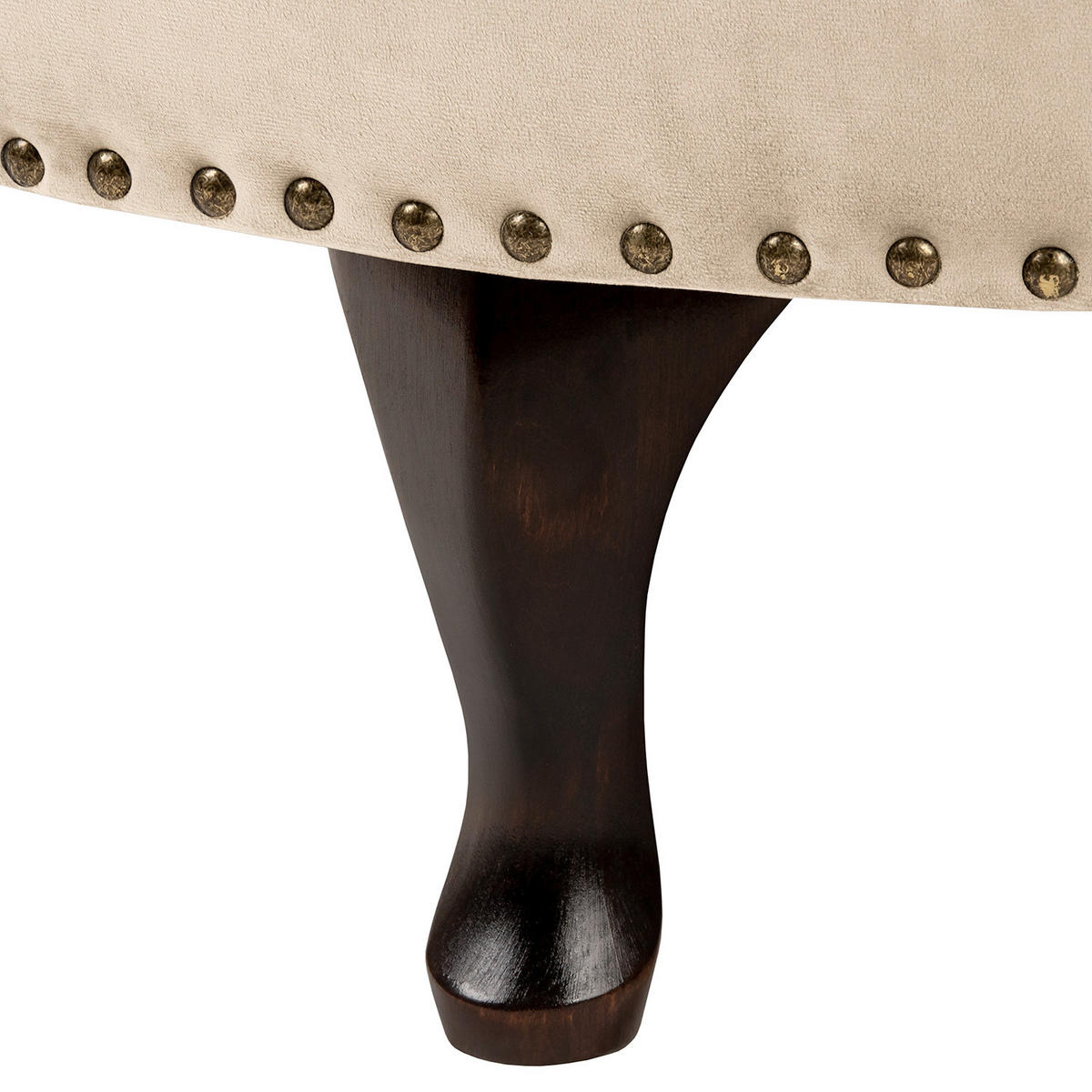 HOCKER Textil Creme  - Creme/Braun, Design, Holz/Textil (80/45/80cm) - Livetastic