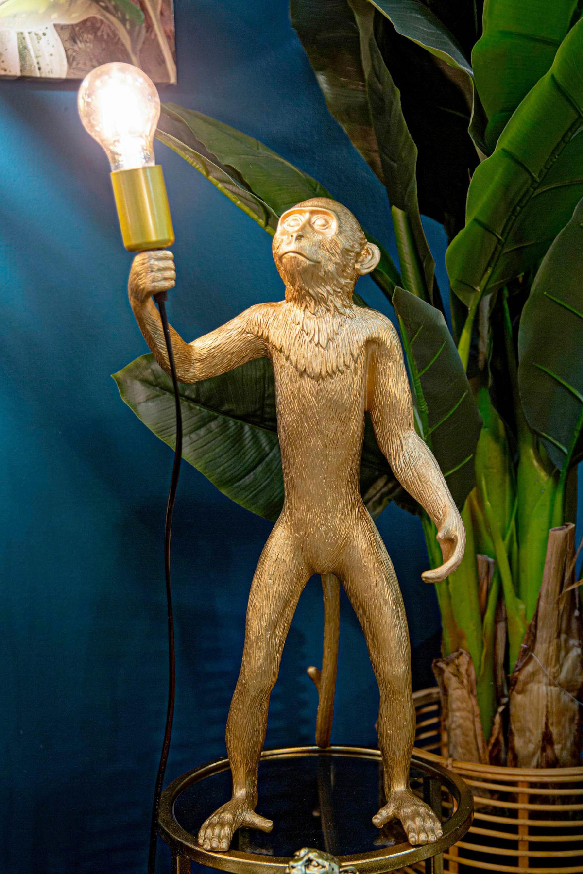 TISCHLEUCHTE - Goldfarben, Basics, Kunststoff (20/64/20cm)