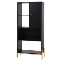 REGAL Schwarz  - Schwarz/Naturfarben, Design, Holz/Holzwerkstoff (72,5/154/35,5cm) - Livetastic