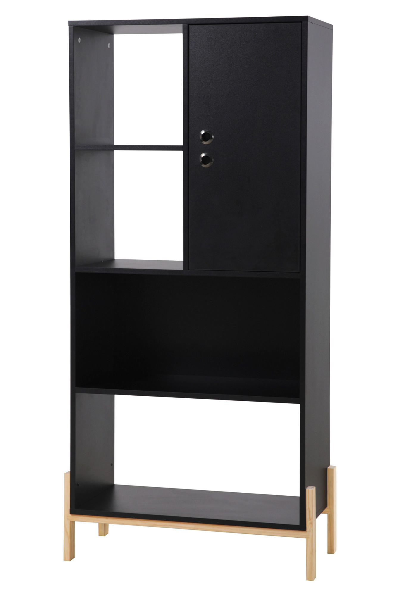 Livetastic Regal Schwarz 72.5x154x35.5 cm