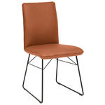 STUHL  in Stahl Mikrofaser Metall, Textil  - Karamell/Schwarz, Design, Textil/Metall (46/91/60cm) - Dieter Knoll