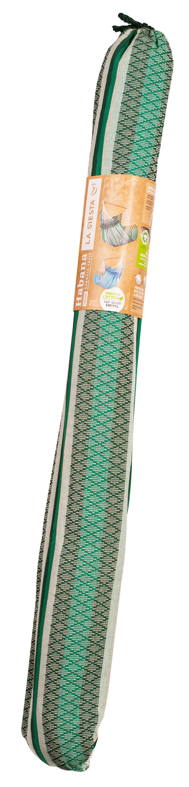 HÄNGESESSEL comfort cotton  - Waldgrün/Dunkelgrün, KONVENTIONELL, Holz/Textil (110/160/180cm) - La Siesta